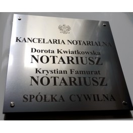Kncelaria Notarialna - tablica grawerowana