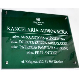 Kancelaria Adwokacka - tablica z pleksi